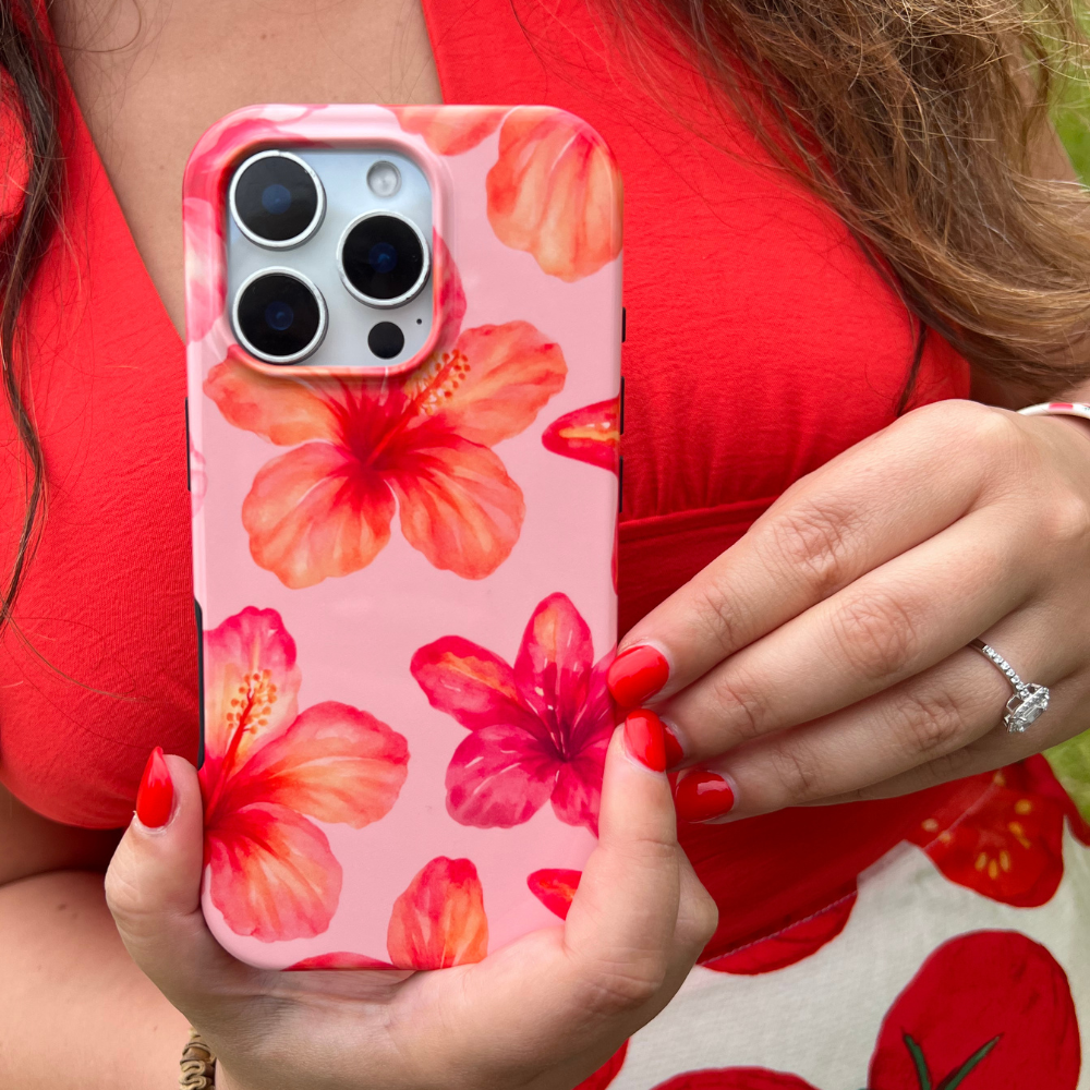 Tough Phone Case Island Girl Pink Hibiscus | iPhone Cases