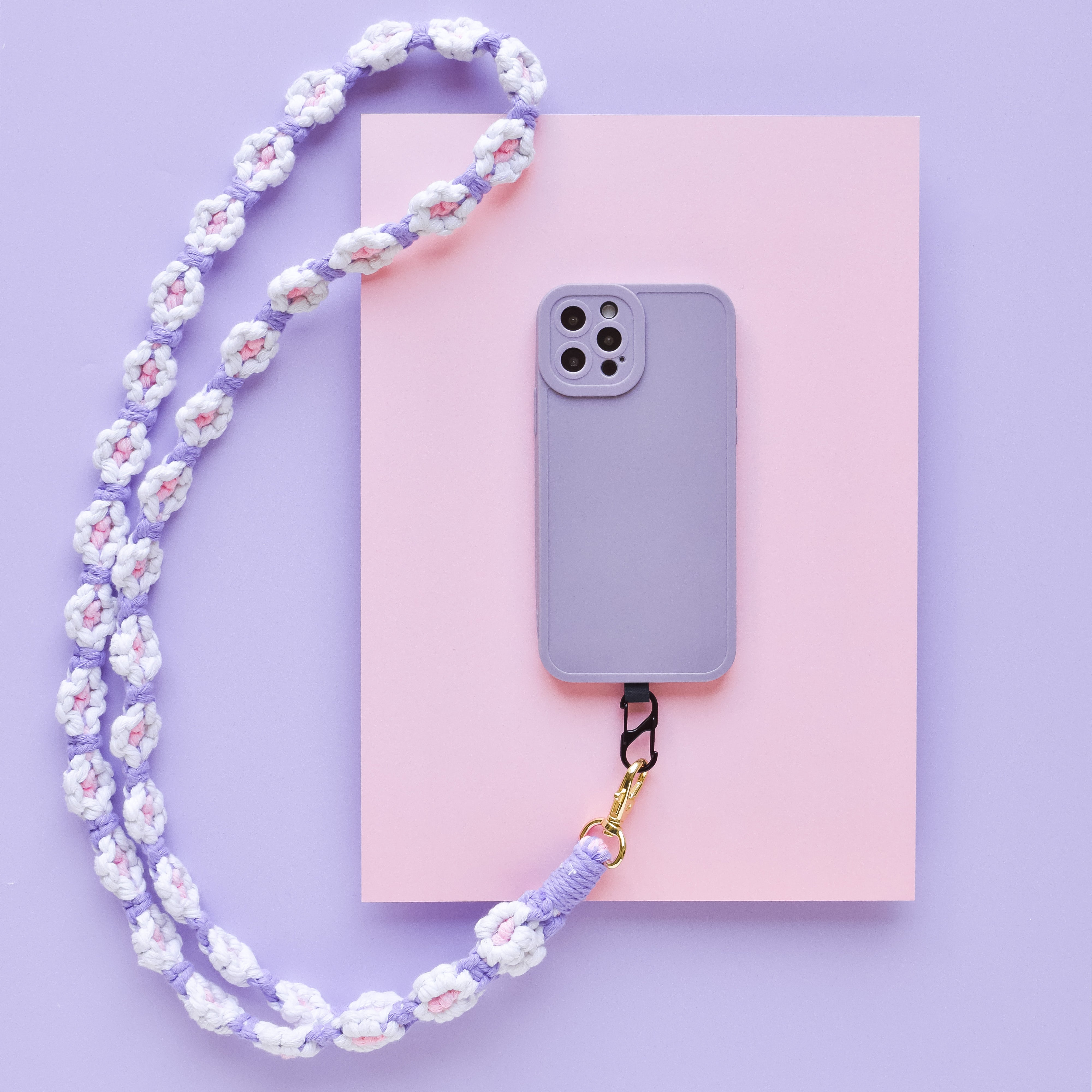 Crochet Flower Phone Lanyard Bundle - Lilac – Coconut Lane