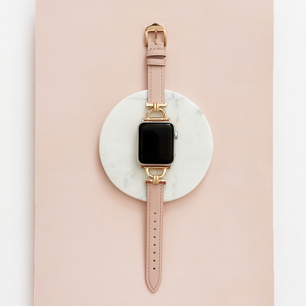 Vegan PU Leather Apple Watch Strap - Pink Chai | Watch Bands  display picture 1