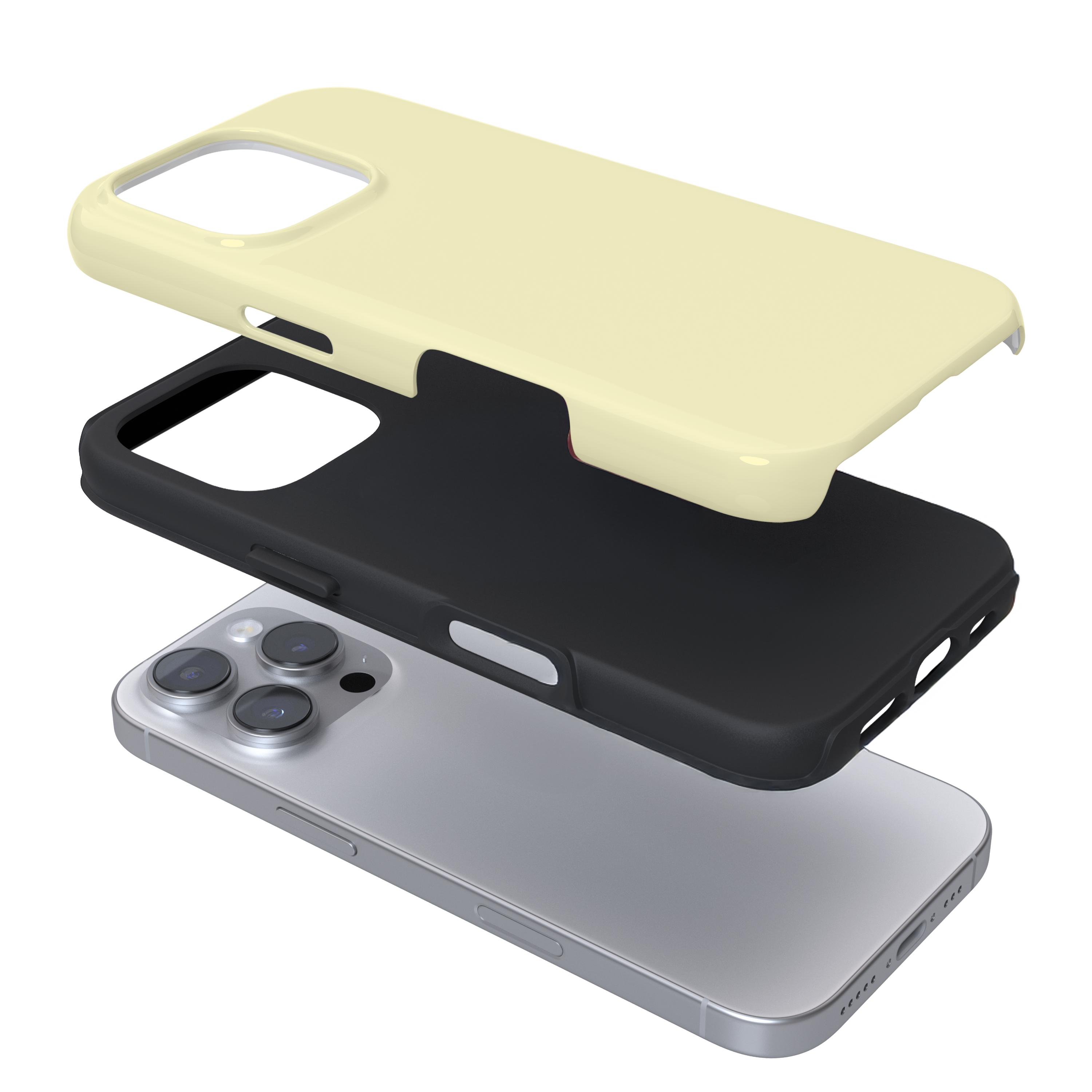 Expanded view of a yellow phone case on a white background