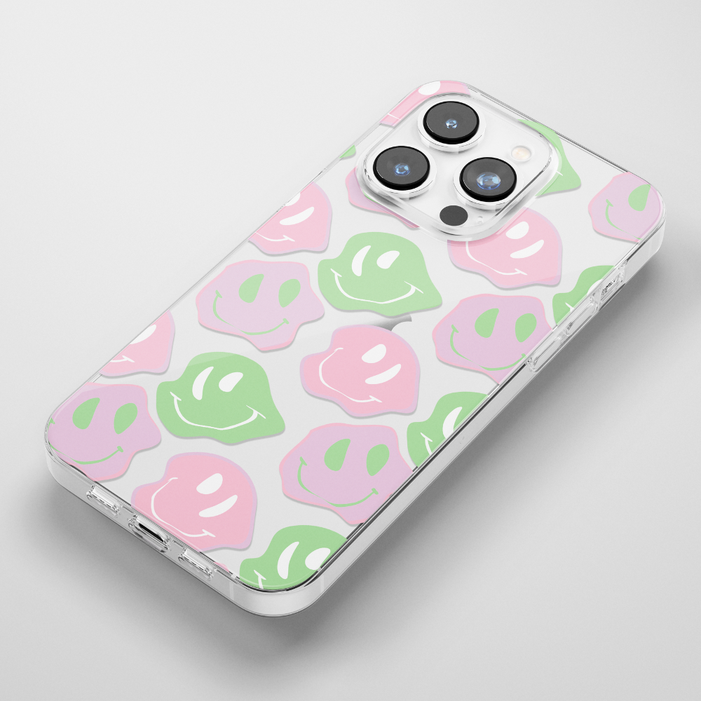 Clear Phone Case Melting Smileys