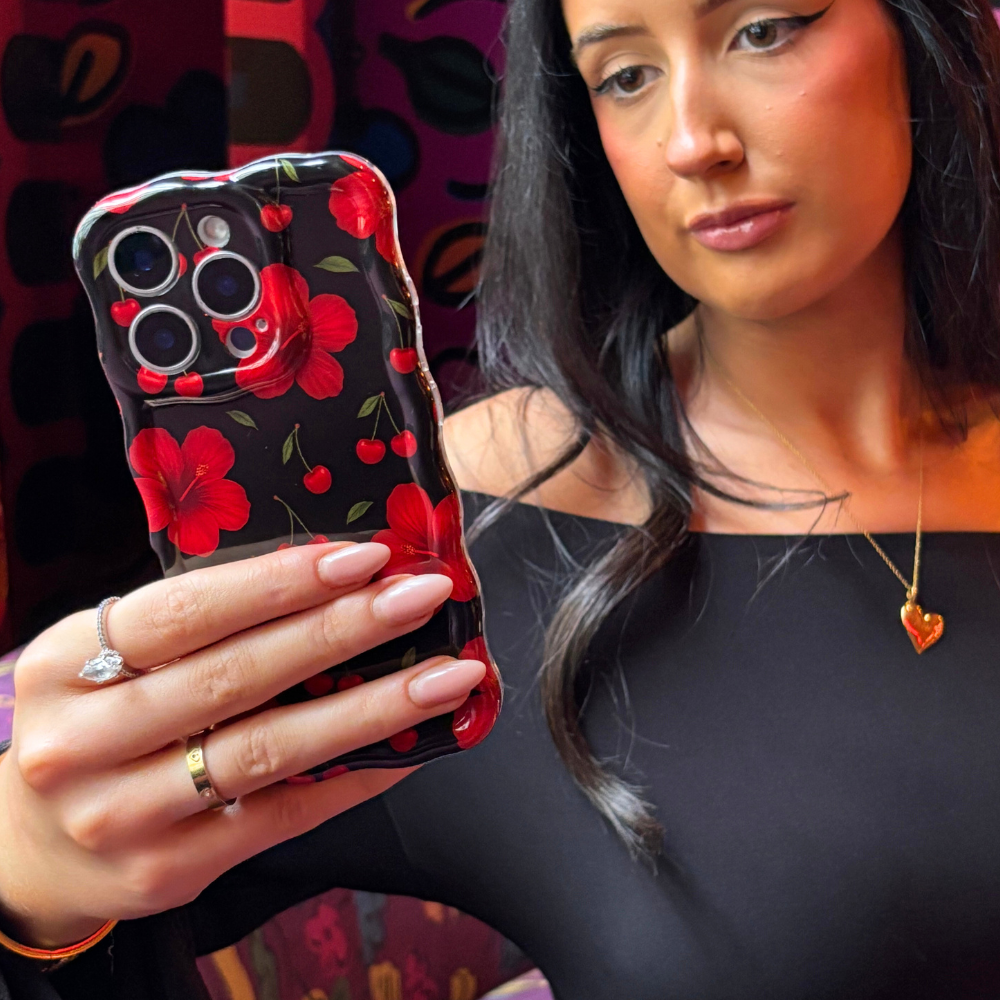 Wavy Phone Case - Cherry Hibiscus | Phone Cases Wavy Phone Case - Cherry Hibiscus | Phone Cases