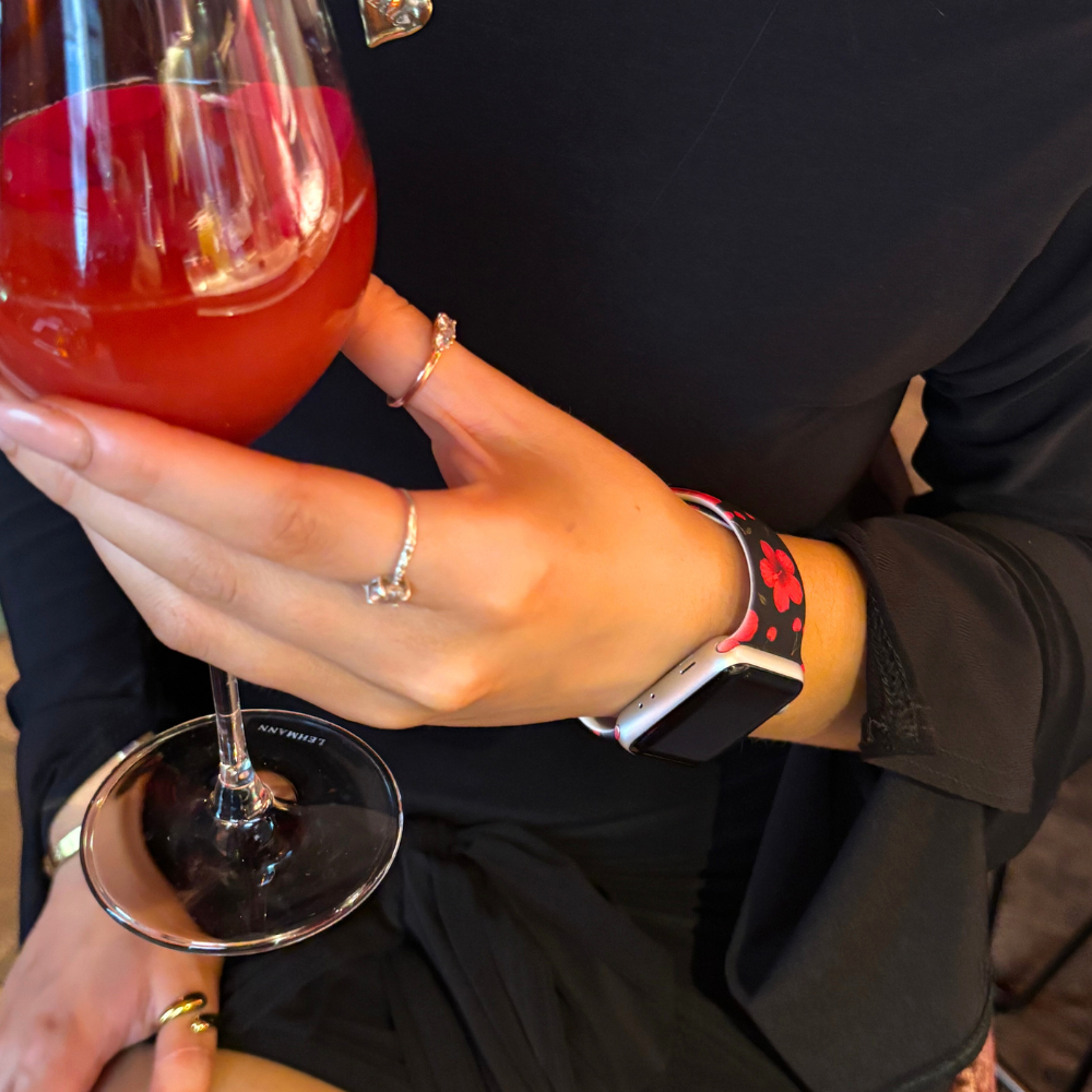 Cherry Hibiscus Apple Watch Strap