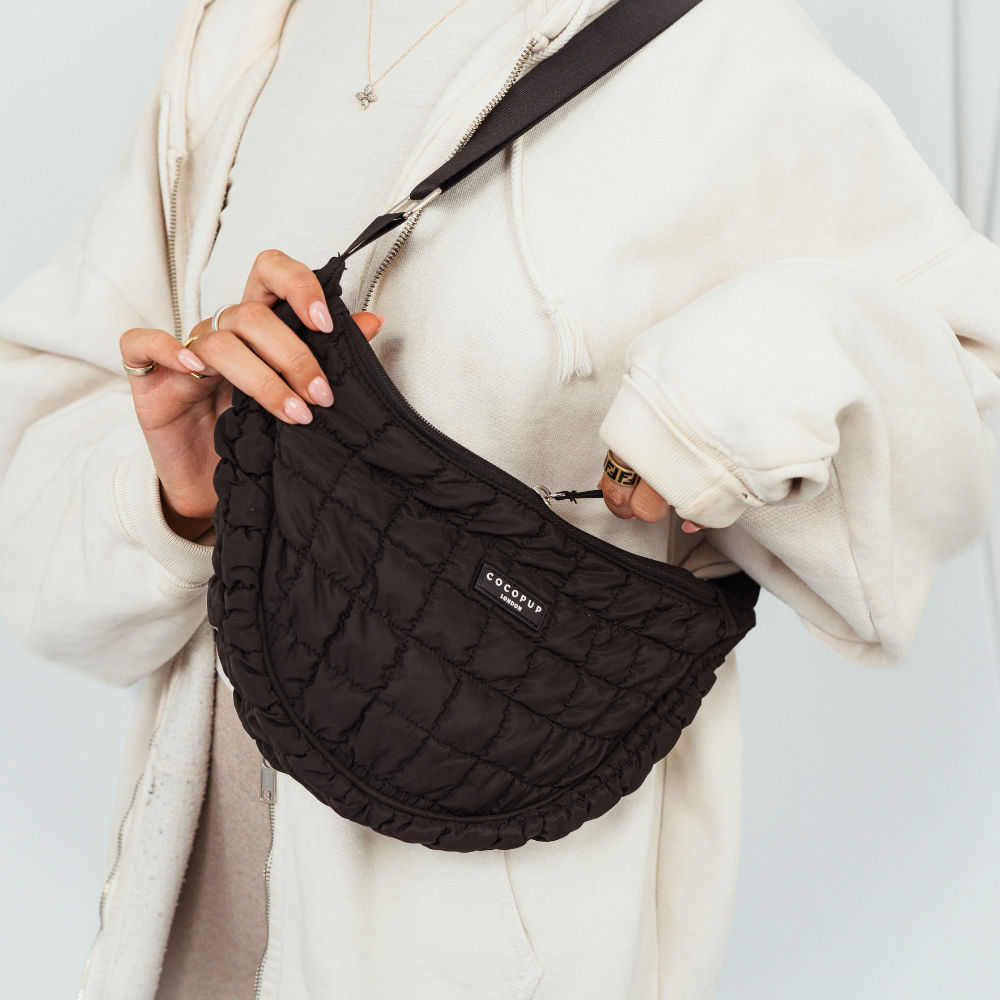 Crossbody Crescent Dog Walking Bag Bundle - Onyx