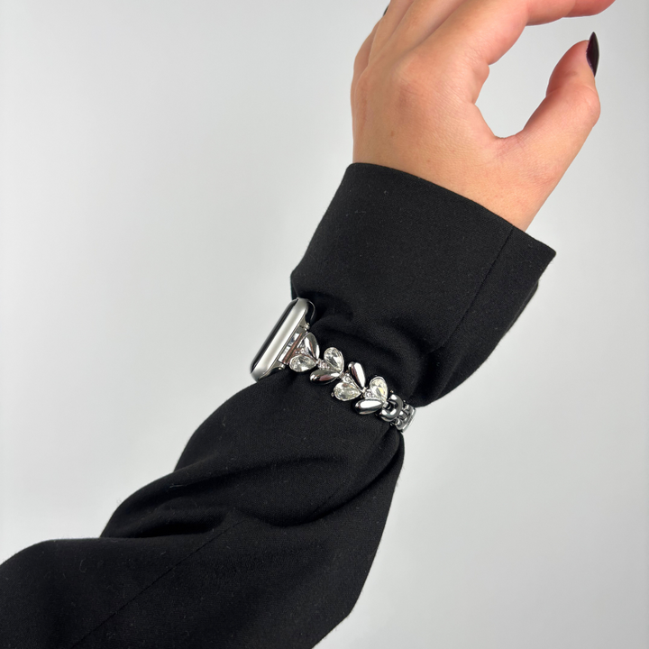 Sparkle Petal Apple Watch Strap - Silver