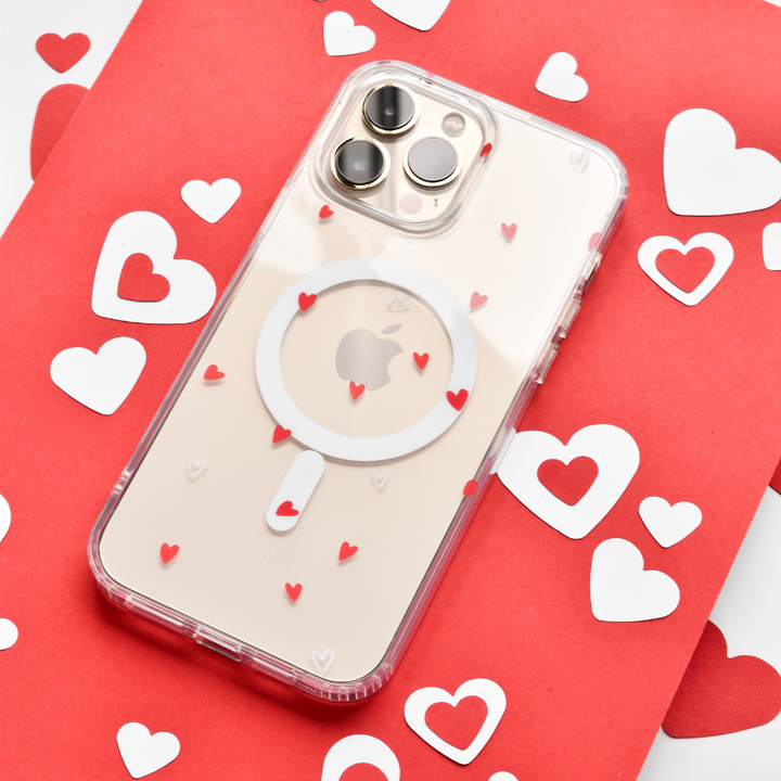 Clear MagSafe® Phone Case - Cute Hearts