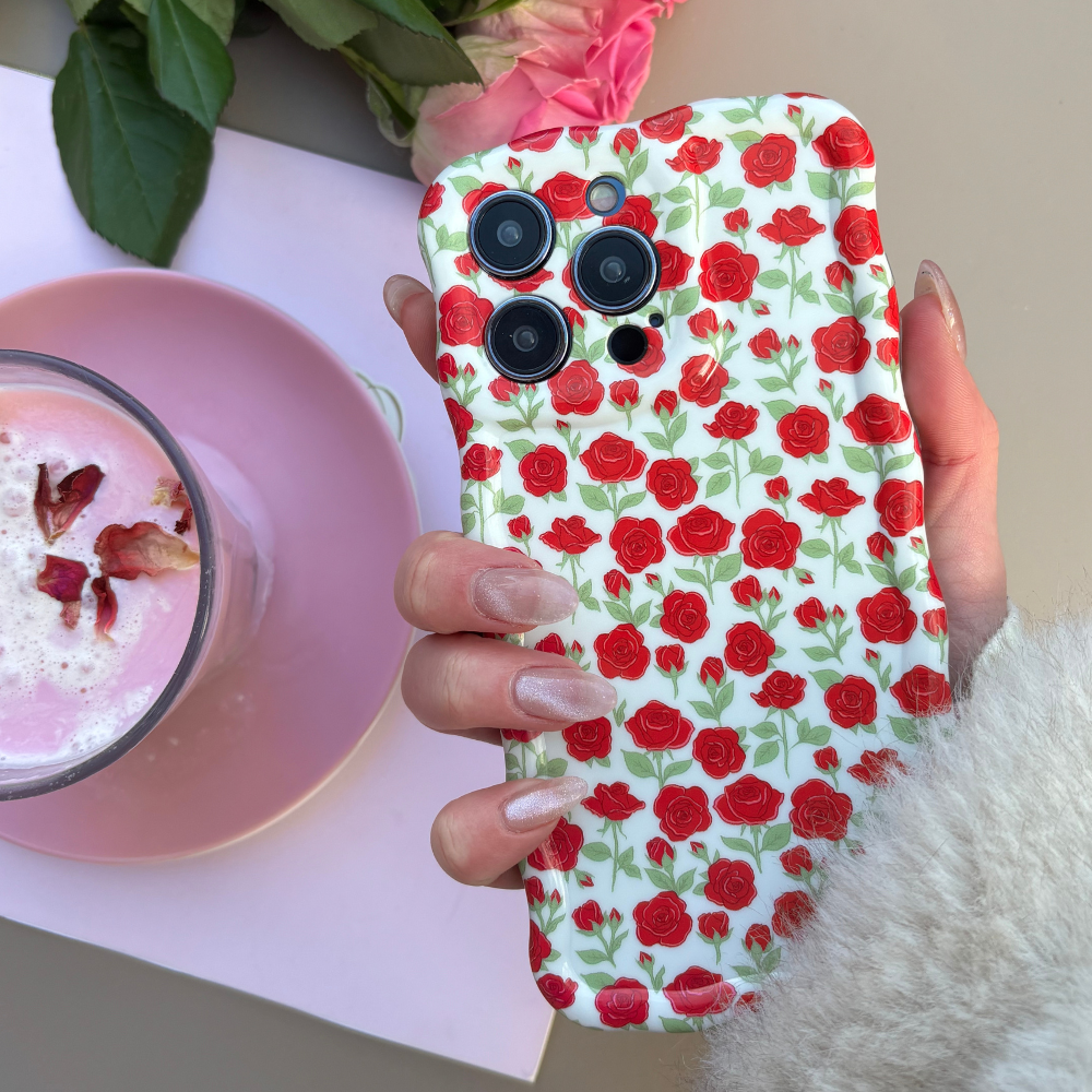 NEW - Wavy Phone Case - Buy Me Roses Crimson