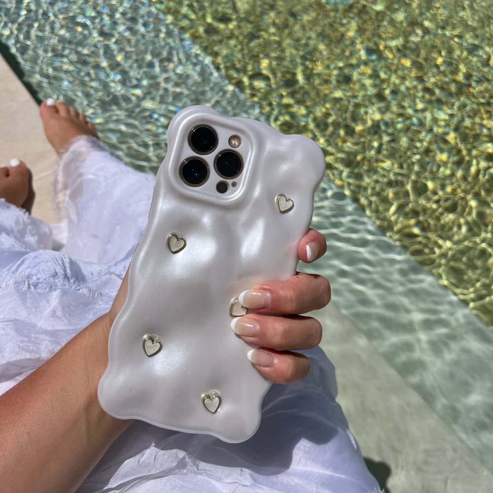 3D Pearl Love Hearts Phone Case