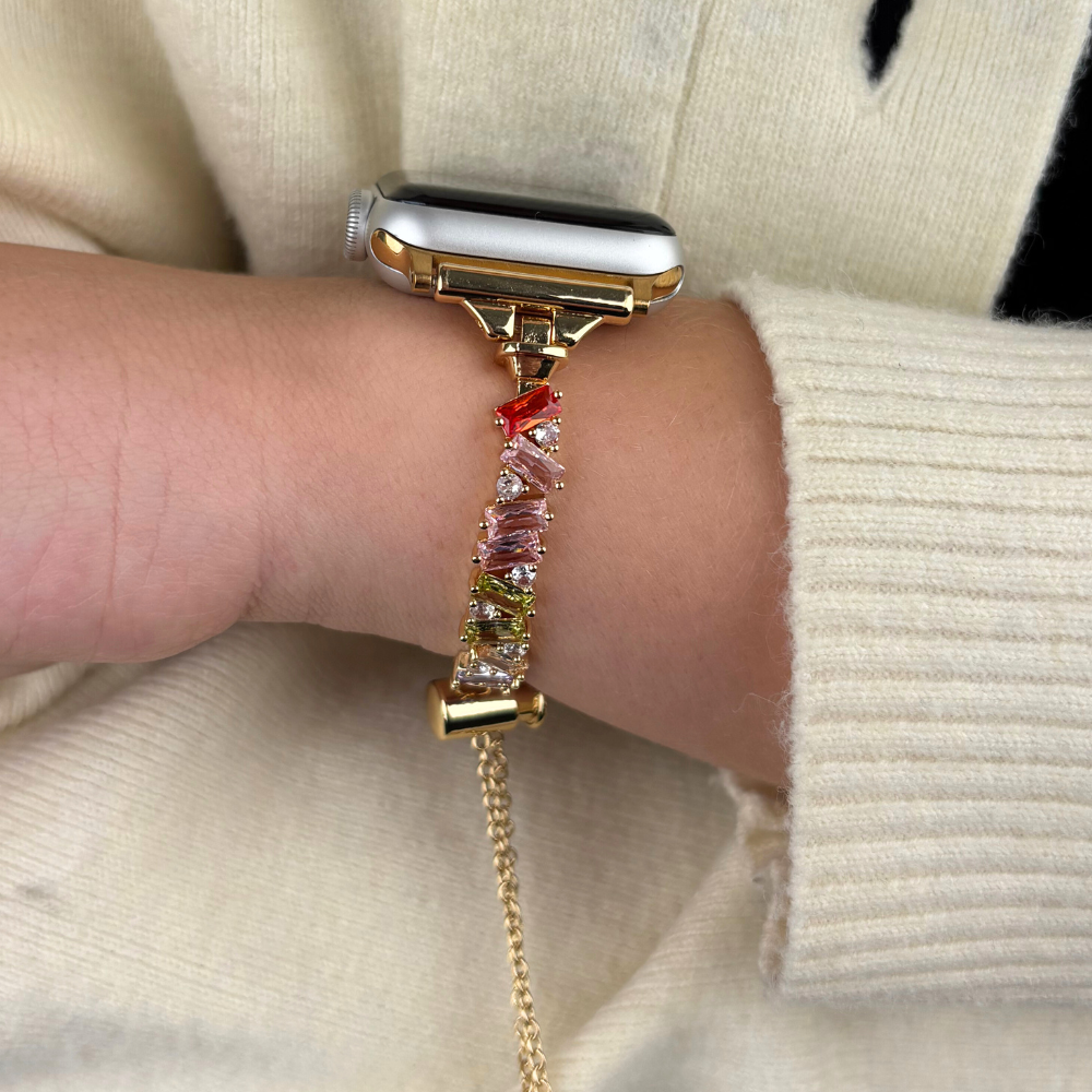 Riviera Crystals Apple Watch Strap - Gold