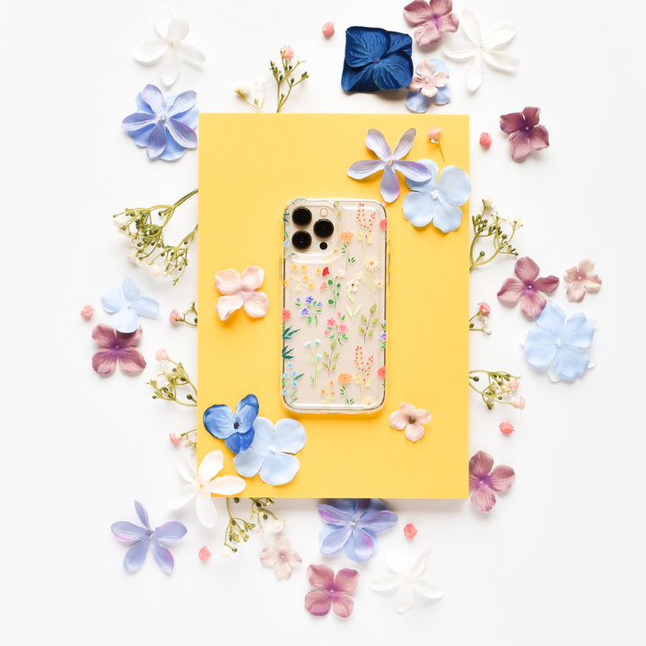 Colourful Wildflower Clear Phone Case