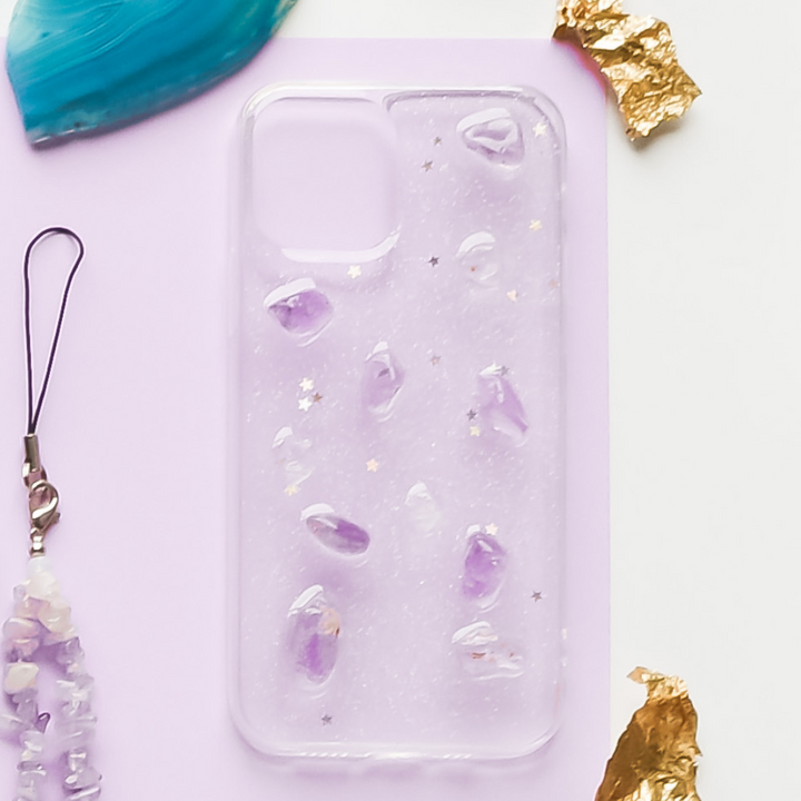 Crystal Stone Phone Case - Lilac