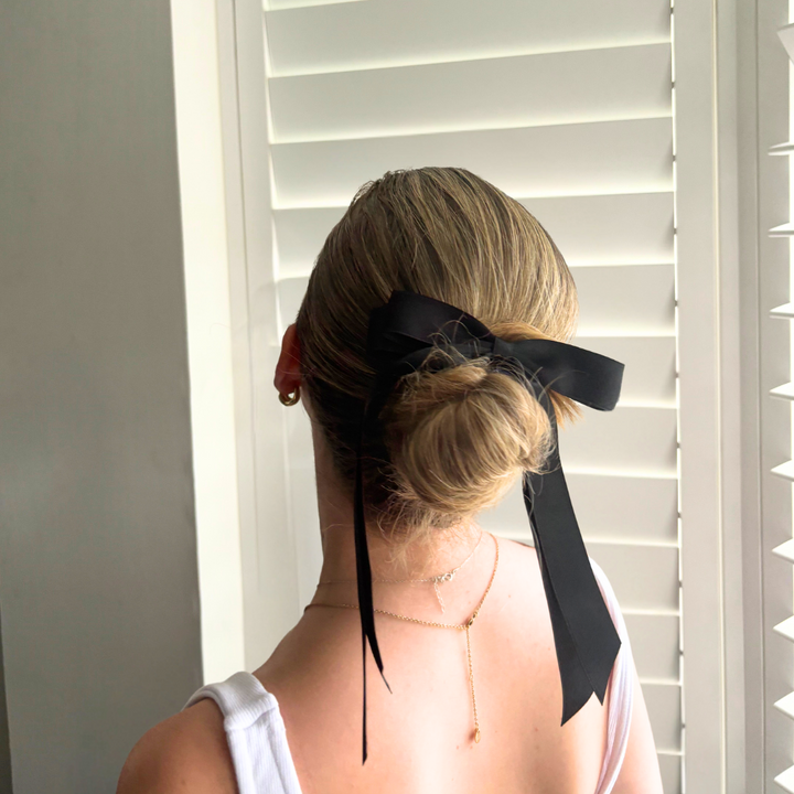 Ribbon Bow Clip - Black