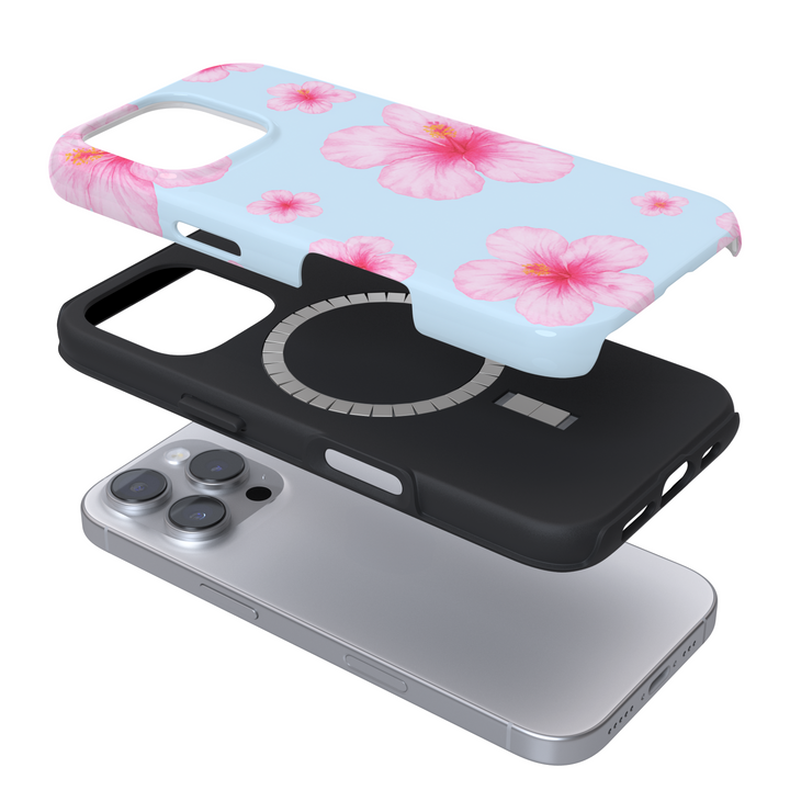 Tough MagSafe® Phone Case - Island Girl Baby Blue Hibiscus