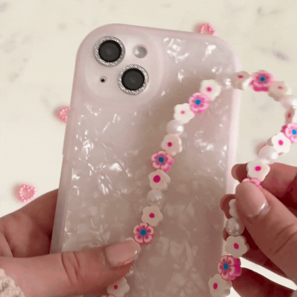 Coconut Lane Phone Case With Beaded Strap Beaded Phone Strap Flowers Pearls Coconut Lane Phone Case With Beaded Strap Beaded Phone Strap Flowers Pearls