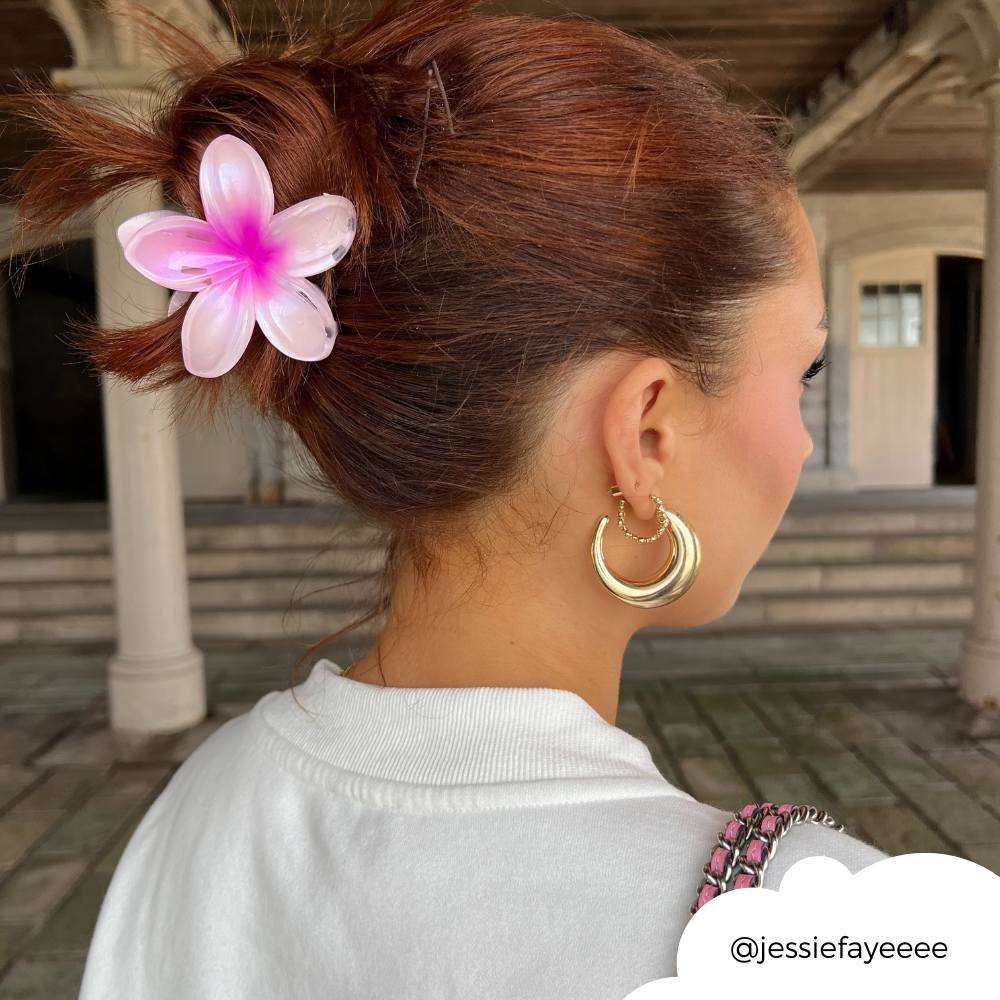 Tropical Flower Claw Clip - Pink