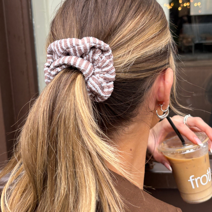 TOWEL Scrunchie - Chestnut Stripes