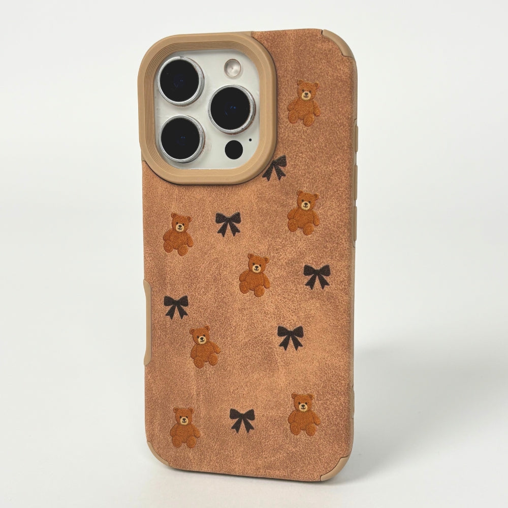 Faux Suede Phone Case - Bears & Bows | Phone Cases Faux Suede Phone Case - Bears & Bows | Phone Cases