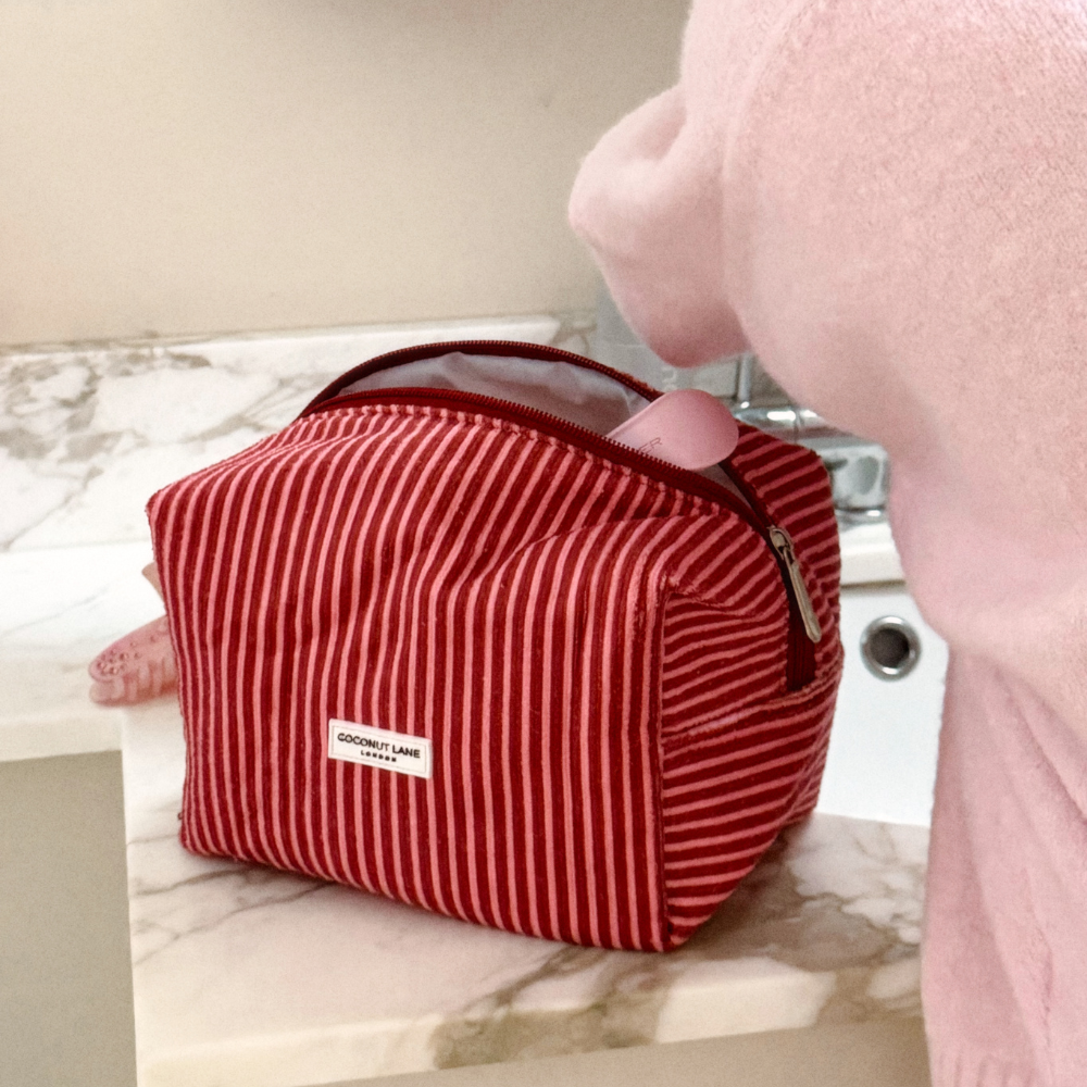 Towel Makeup Bag - Mulberry Stripes