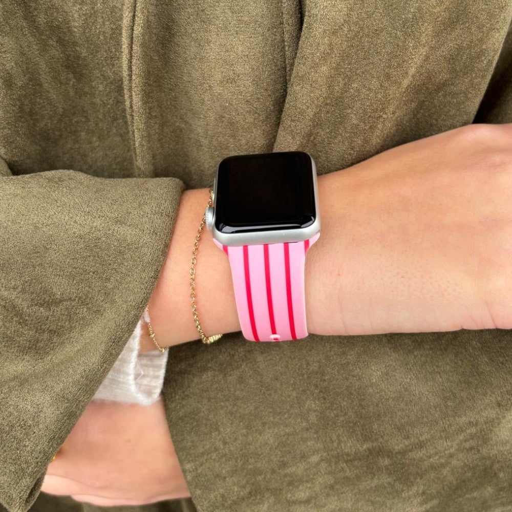 Cherry Stripes Apple Watch Strap