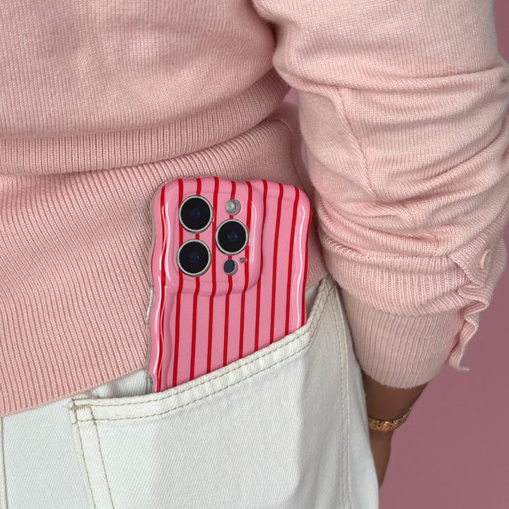 Wavy Phone Case - Cherry Stripes