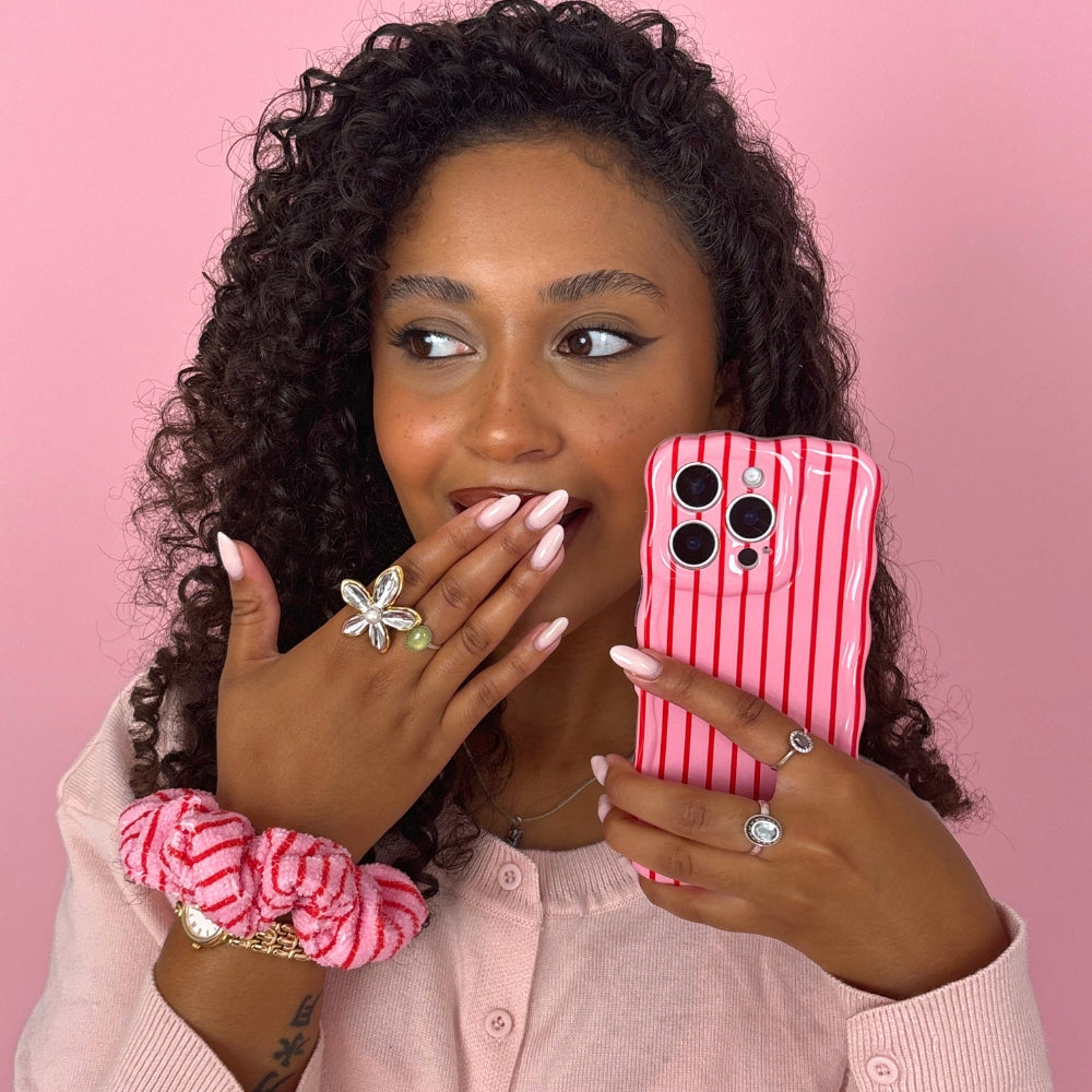 Wavy Phone Case - Cherry Stripes