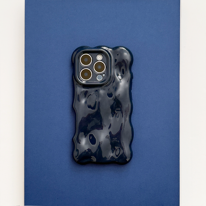 3D Bubble Phone Case - Navy