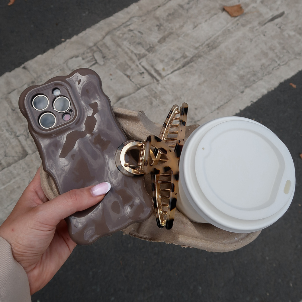 3D Bubble Phone Case - Chocolate