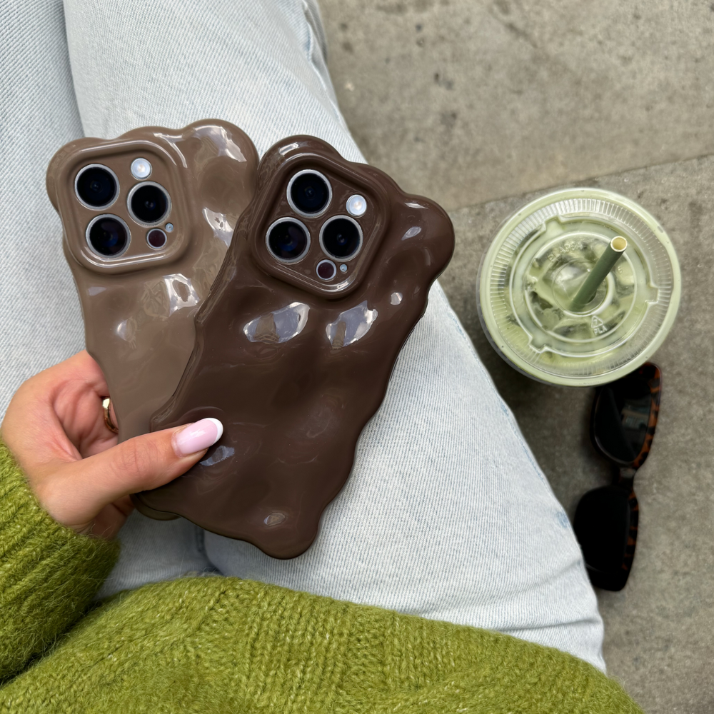 3D Bubble Phone Case - Chocolate