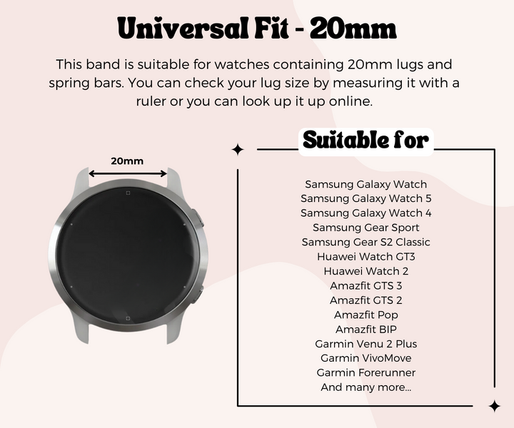 Universal Watch Strap - Stainless Steel - Black & Silver