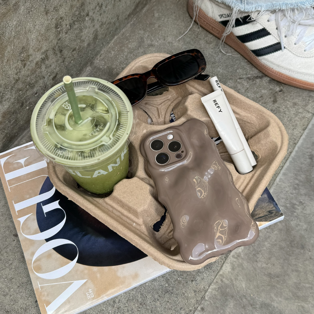 3D Bubble Phone Case - Mocha