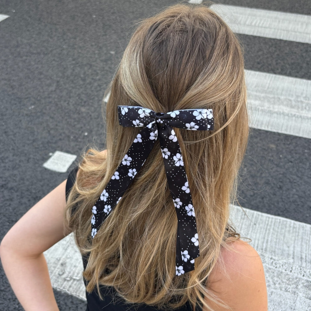 Ribbon Bow Clip - Mono Flora