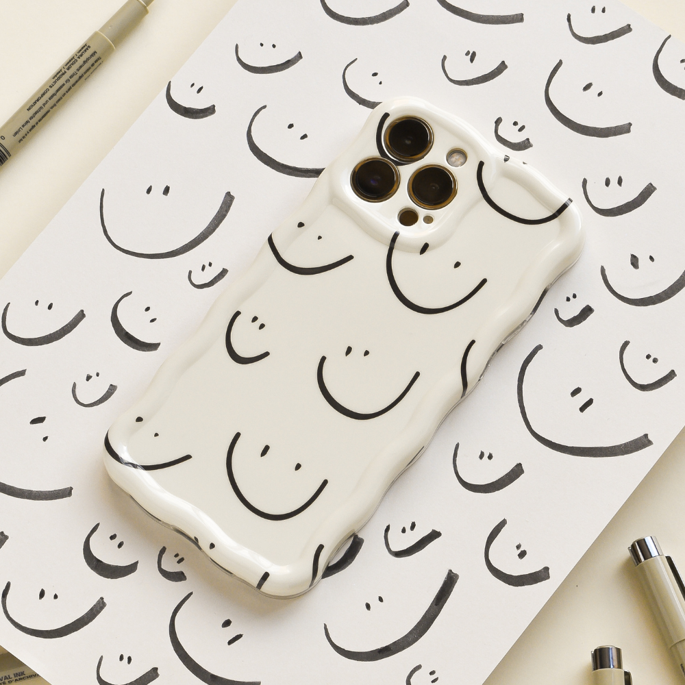 Wavy Phone Case - Smiley Doodle