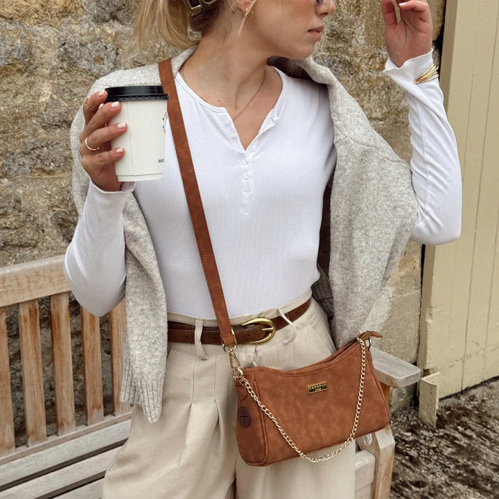 Dog Walking Bag - Tan Suedette