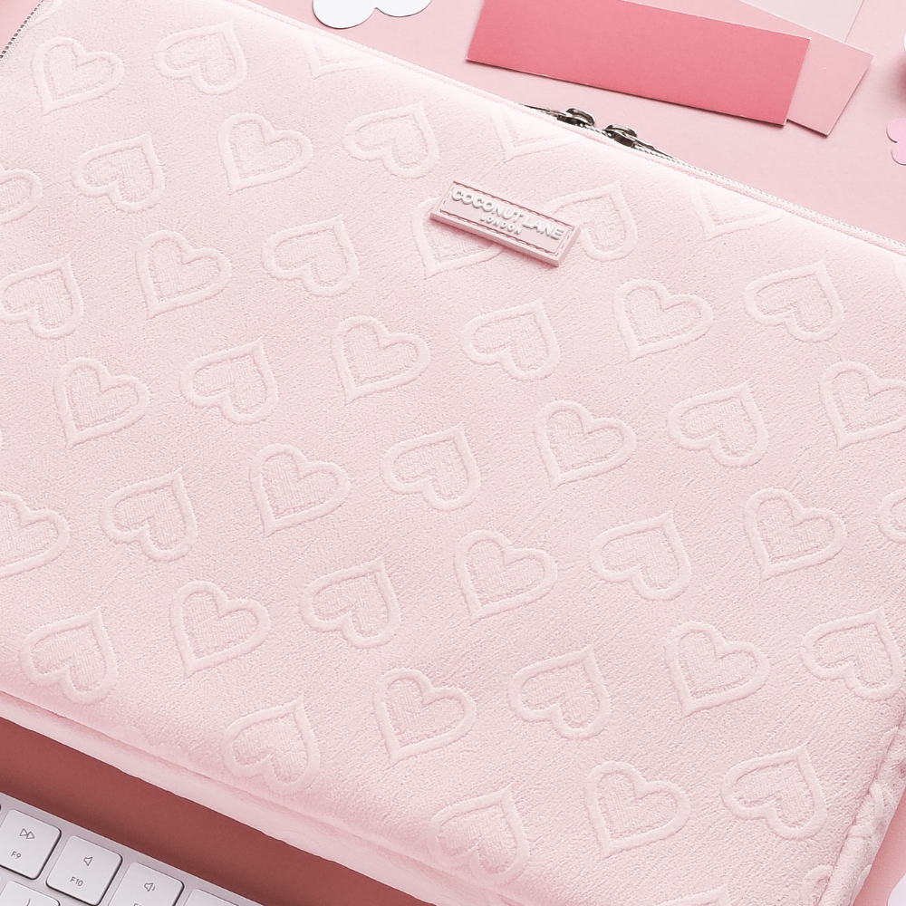 Baby Pink Heart Laptop Sleeve MacBook Cases Coconut Lane