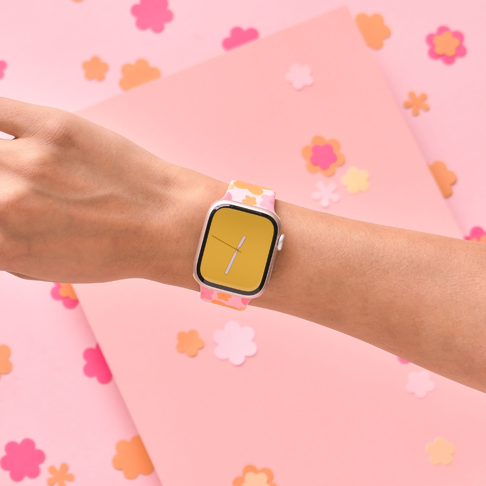 Pink & Orange Bloom Apple Watch Strap