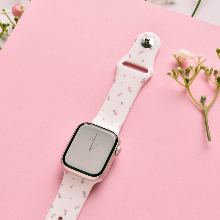 Ditsy Floral White Apple Watch Strap