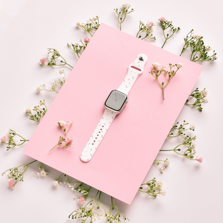 Ditsy Floral White Apple Watch Strap