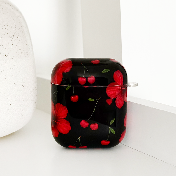 Airpods Case - Cherry Hibiscus