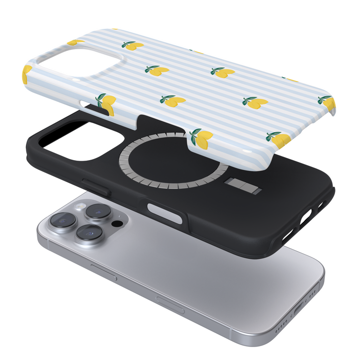 Tough MagSafe® Phone Case - Blue Stripe Lemons