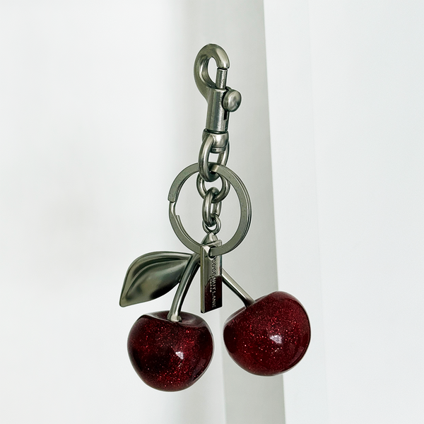 Cherry Bag Charm - Silver | Keyrings | Coconut Lane