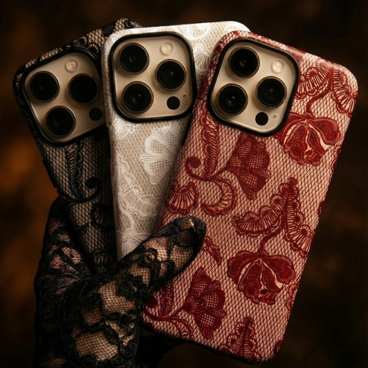 Group picture of the 3 Tough Phone cases in lace
