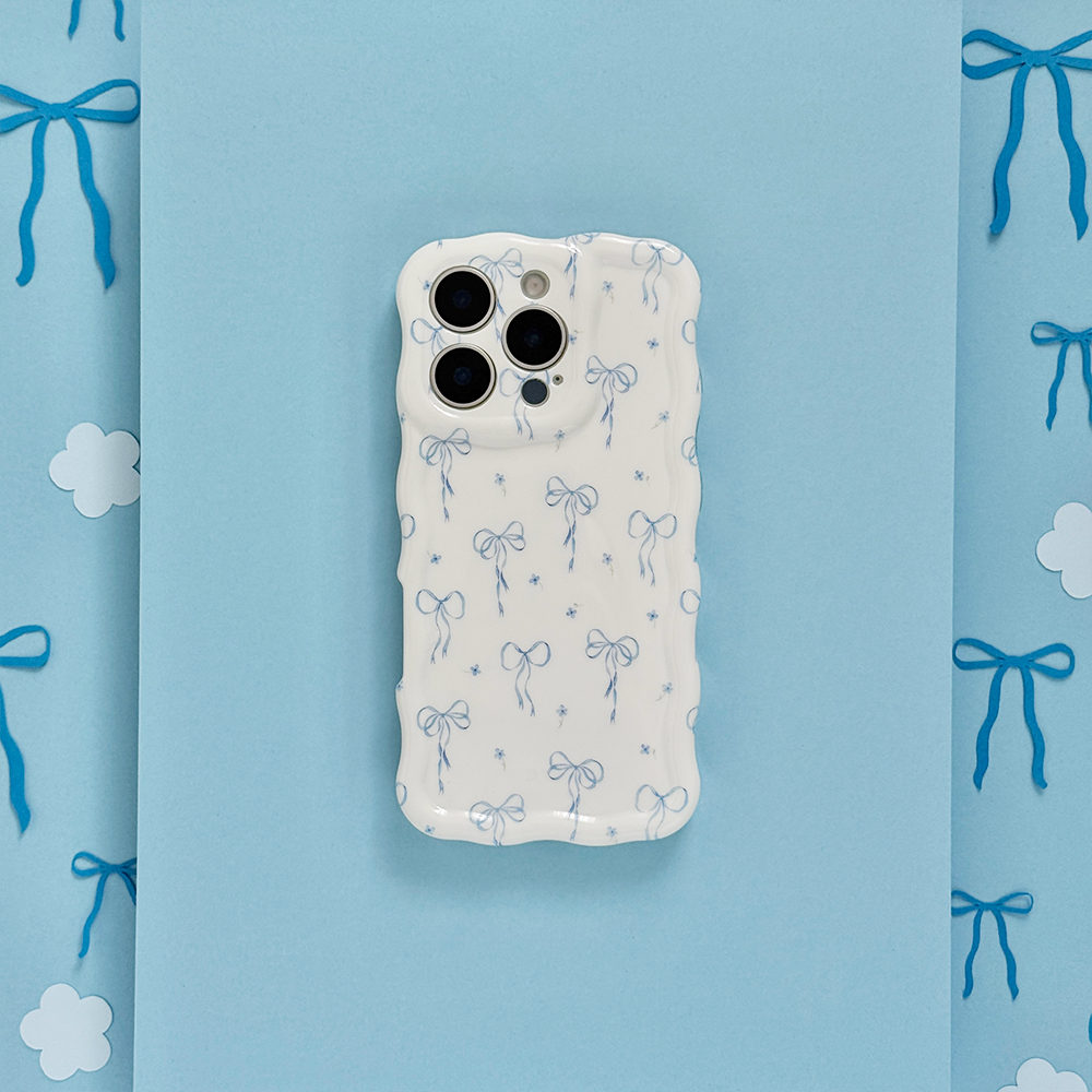 Wavy Phone Case - Bluebell Bows | Phone Cases | Coconut Lane Wavy Phone Case - Bluebell Bows | Phone Cases | Coconut Lane