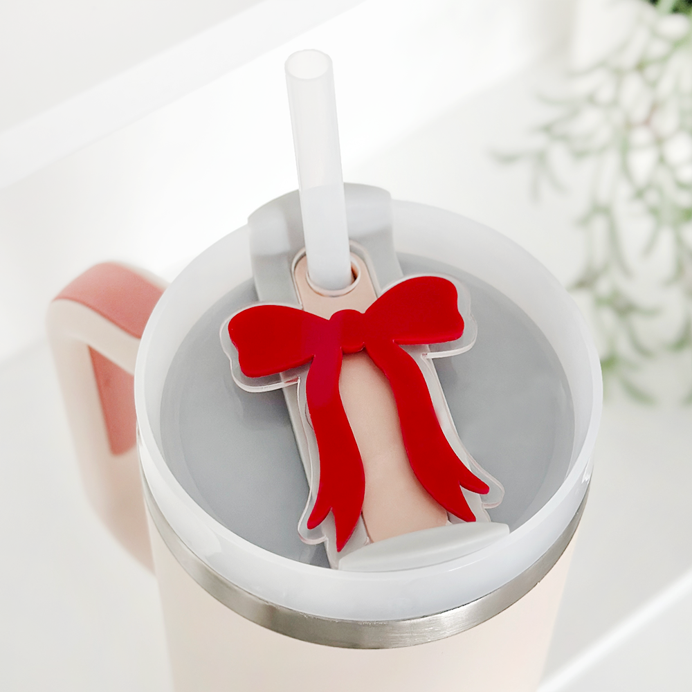 Coquette Bow Tumbler Topper - Red