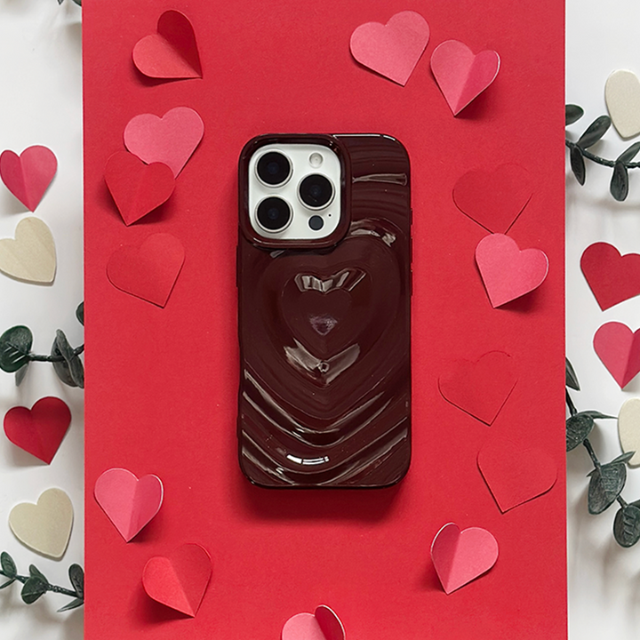 Melting Heart Phone Case - Burgundy