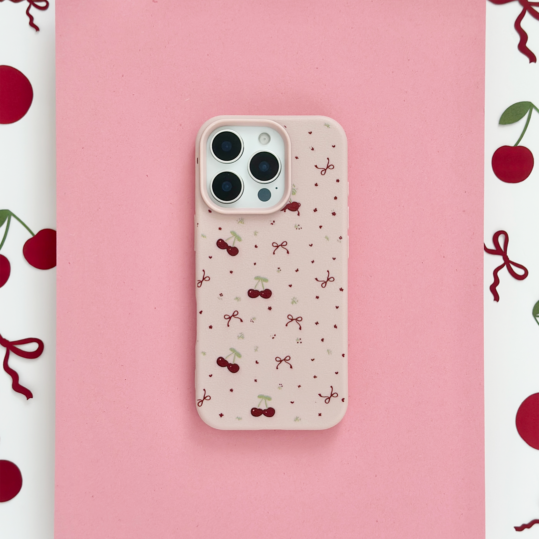 NEW - Ditsy Bows & Cherries Phone Case - Pink