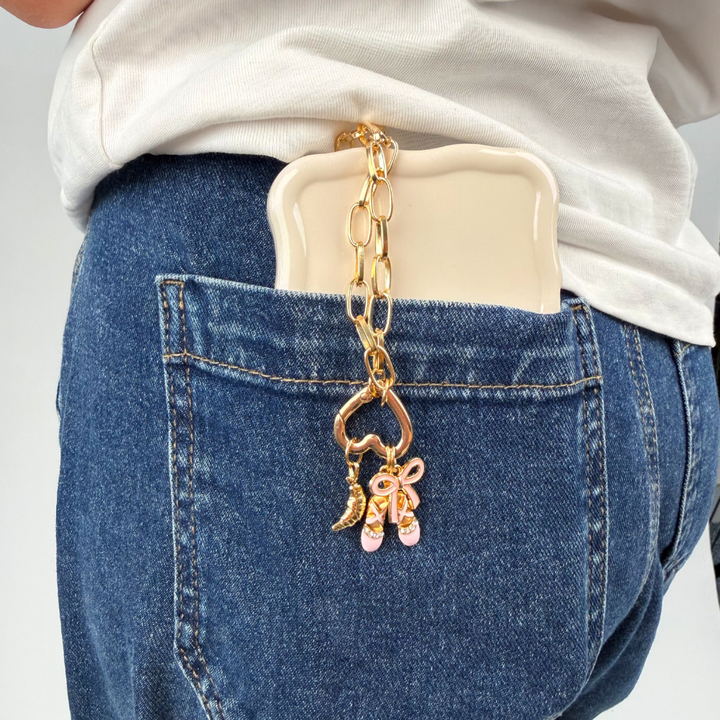 Cute girly ballet slippers phone charm