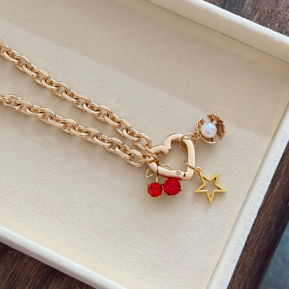 Star Charm Phone Strap with Heart
