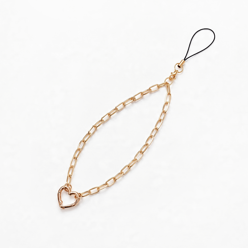 Charm Bar Chain - Paperclip Heart Ring