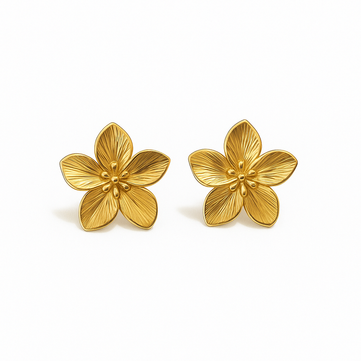 Golden Hibiscus Earrings