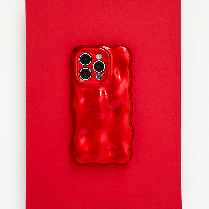 NEW - 3D Bubble Phone Case - Cherry Red